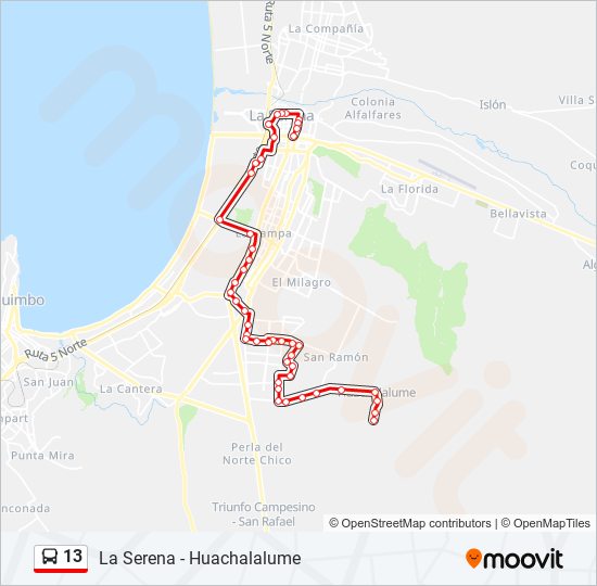 13 Route: Schedules, Stops & Maps - La Serena - Huachalalume (Updated)