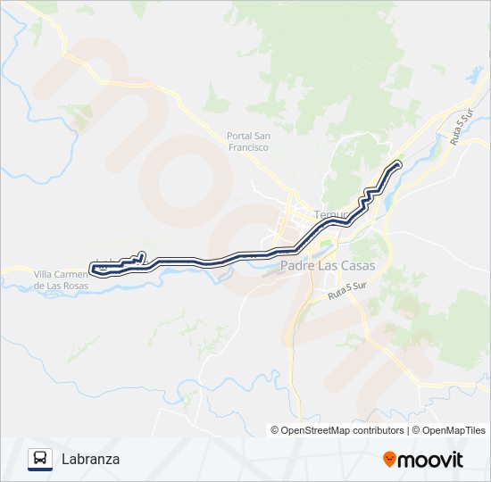 Mapa de 2 B de autobús