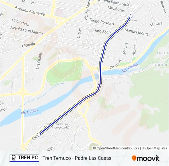 TREN PC Train Line Map