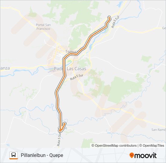 Mapa de 66A de autobús