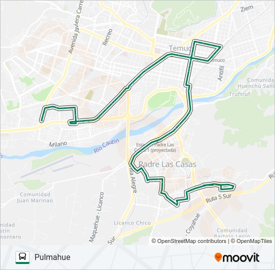 Mapa de 8 B de autobús