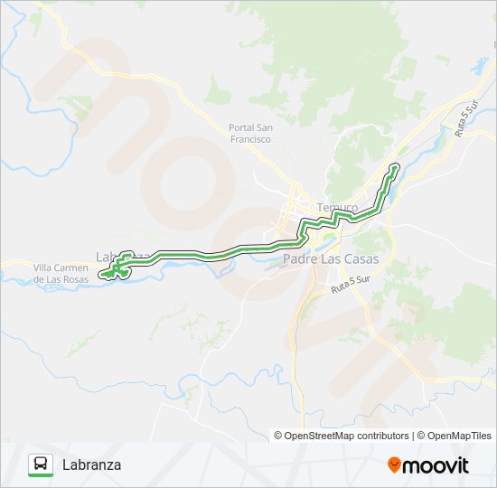 Mapa de 5 B de autobús