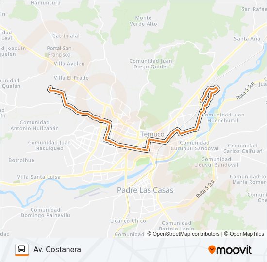 Mapa de 6 A de autobús