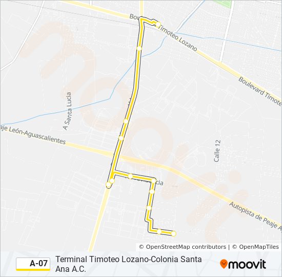 A-07 bus Line Map