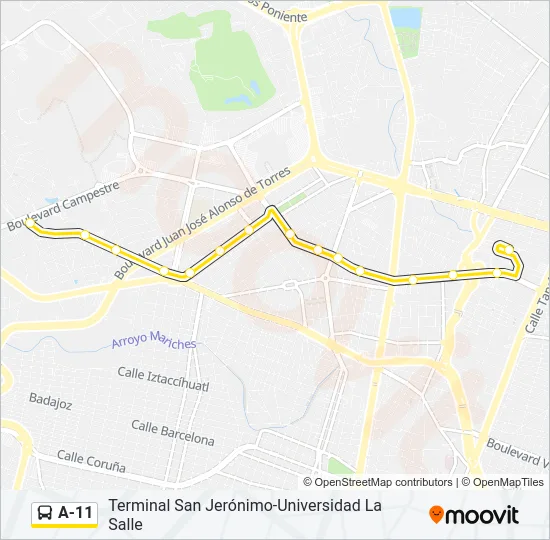 A-11 Bus Line Map