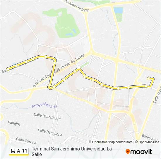 A-11 Bus Line Map