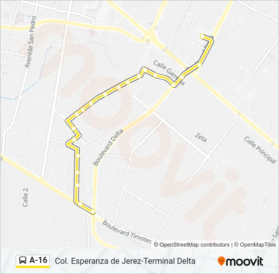 A-16 Bus Line Map
