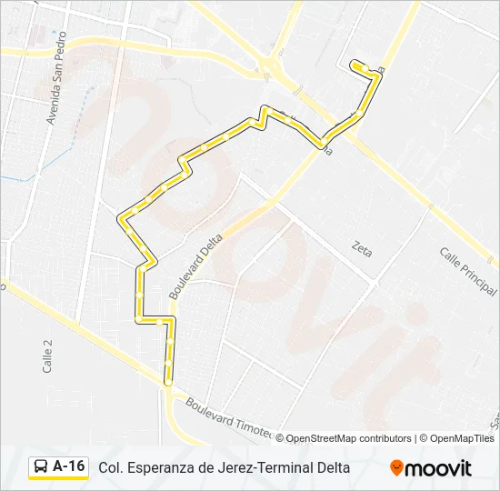 A-16 Bus Line Map
