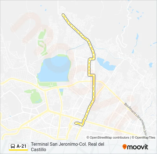 A-21 Bus Line Map