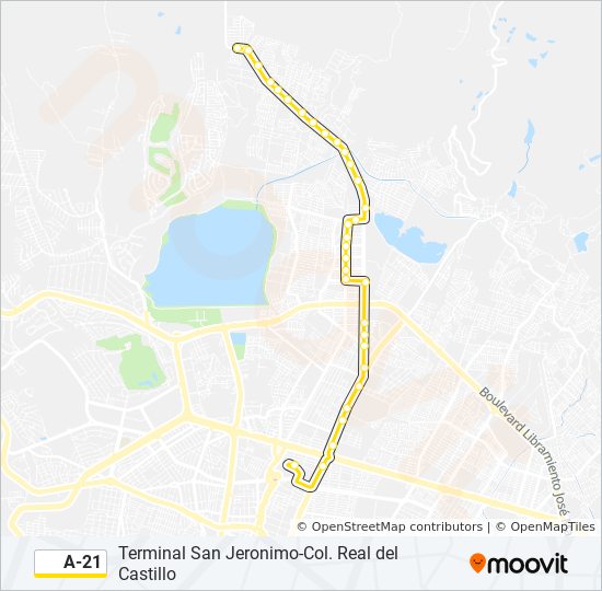 A-21 bus Line Map