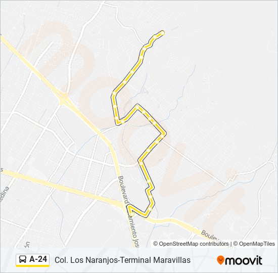 A-24 bus Line Map