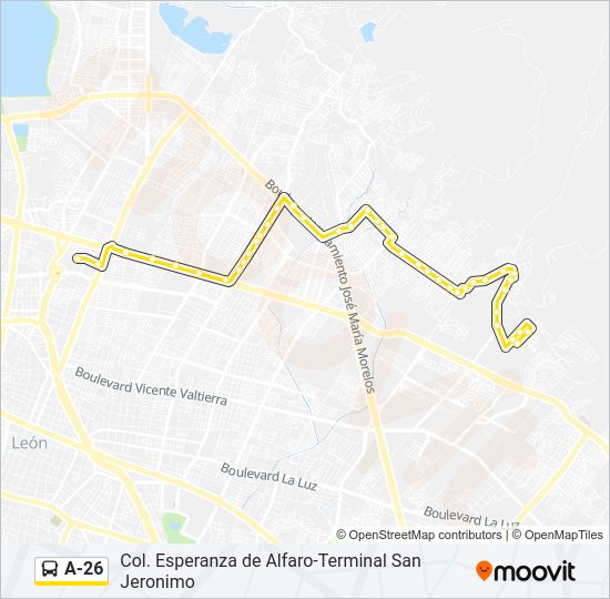 A-26 Bus Line Map