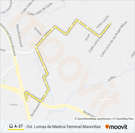 A-27 bus Line Map