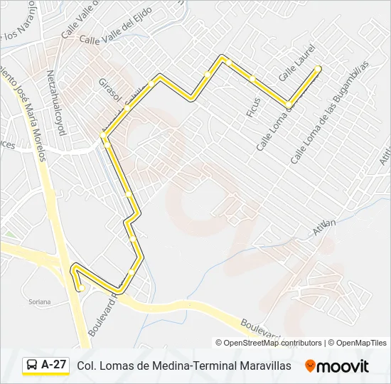 A-27 Bus Line Map