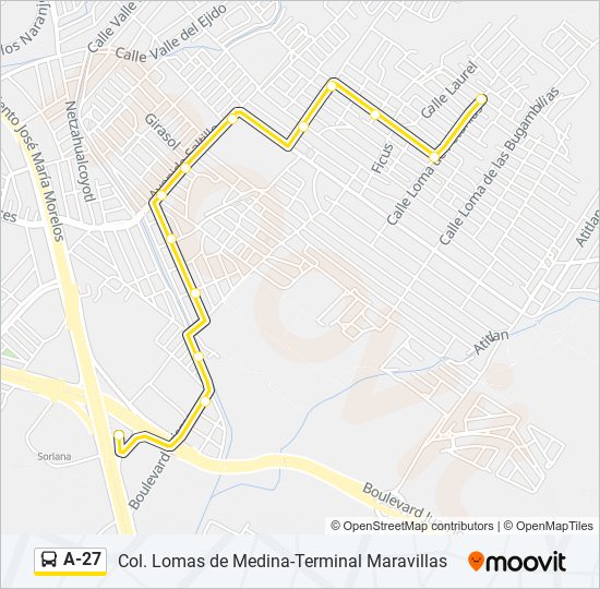 A-27 bus Line Map