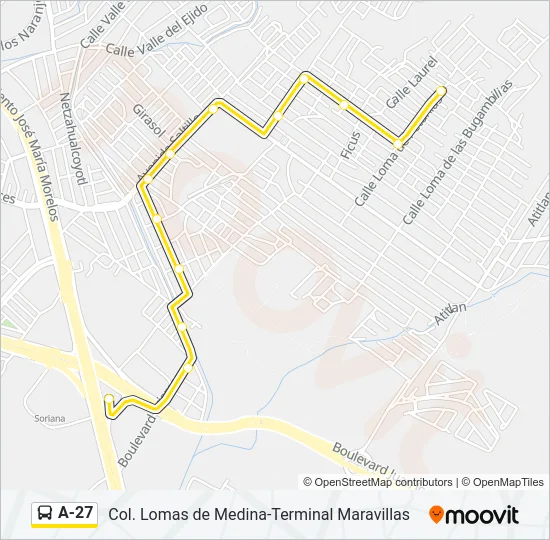 A-27 Bus Line Map