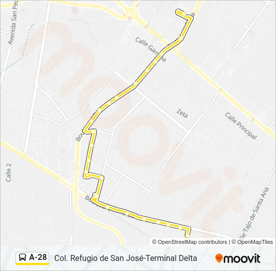 A-28 Bus Line Map
