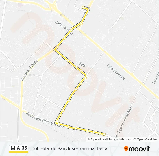 A-35 Bus Line Map