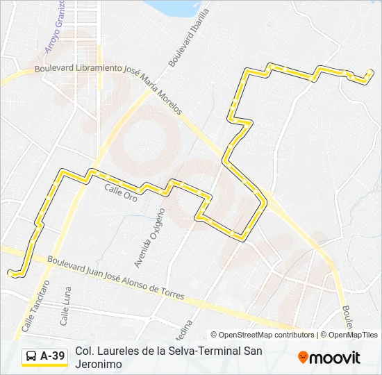 A-39 Bus Line Map
