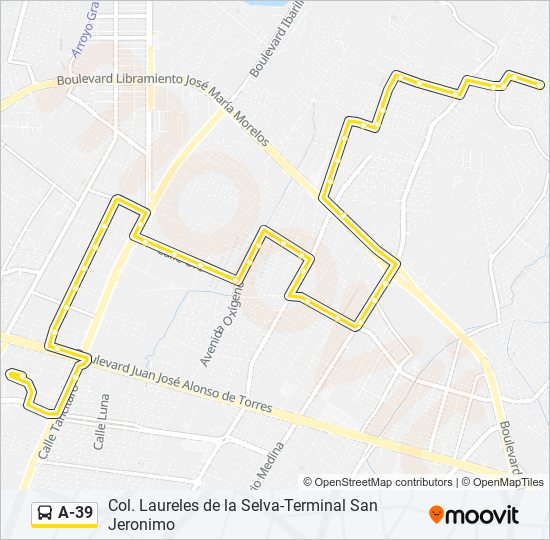 A-39 bus Line Map