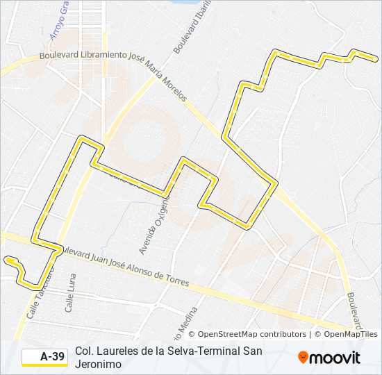 Ruta A39: Horarios, Paradas Y Mapas - Terminal San Jeronimo-Col ...