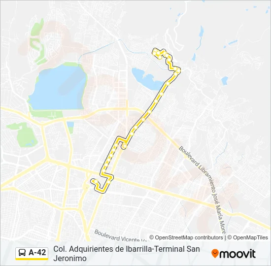 A-42 Bus Line Map