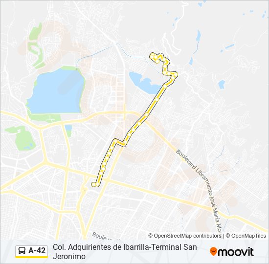 Mapa de A-42 de autobús