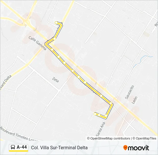 A-44 Bus Line Map