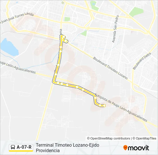 A-07-R Bus Line Map