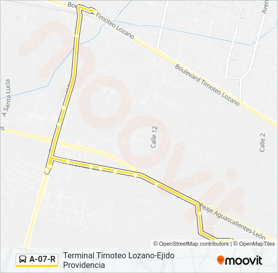 A-07-R Bus Line Map