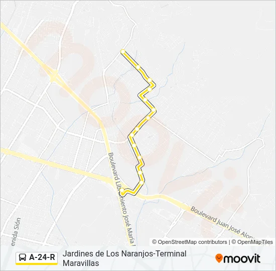 A-24-R Bus Line Map