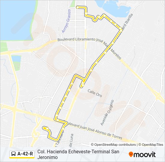 Mapa de A-42-R de autobús