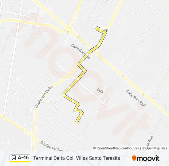 A-46 Bus Line Map