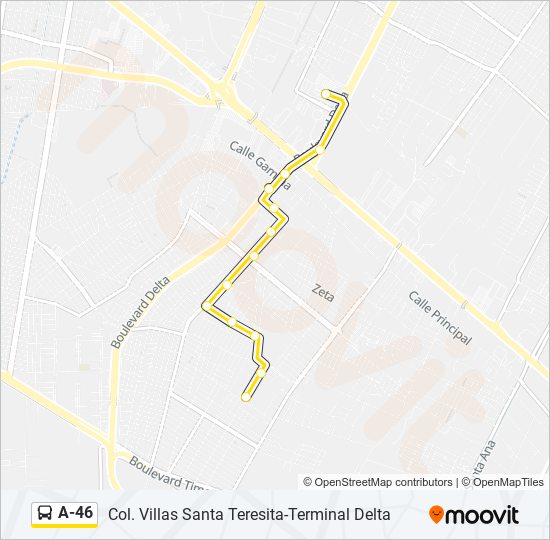 A-46 bus Line Map