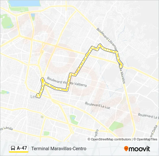 A-47 Bus Line Map