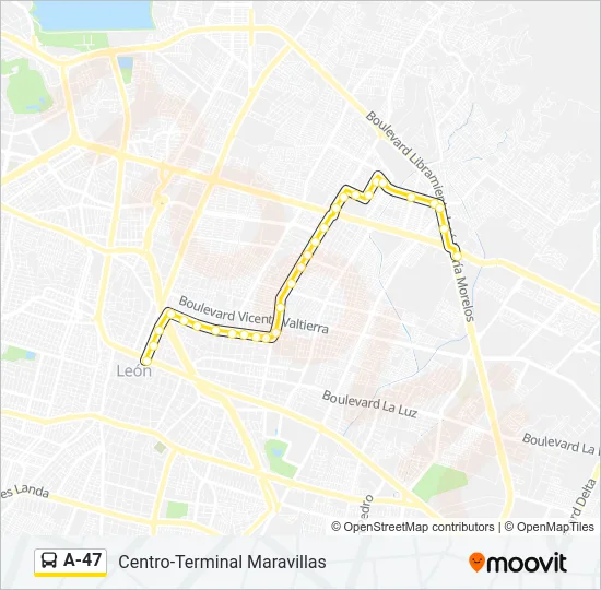 A-47 Bus Line Map