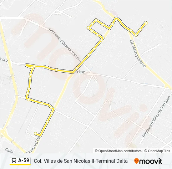 A-59 Bus Line Map