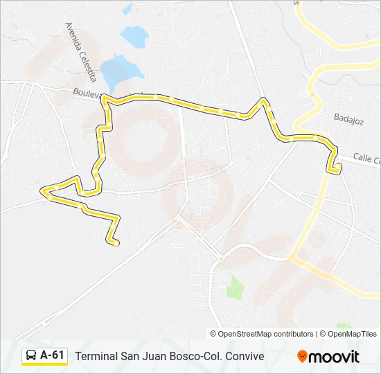 A-61 Bus Line Map
