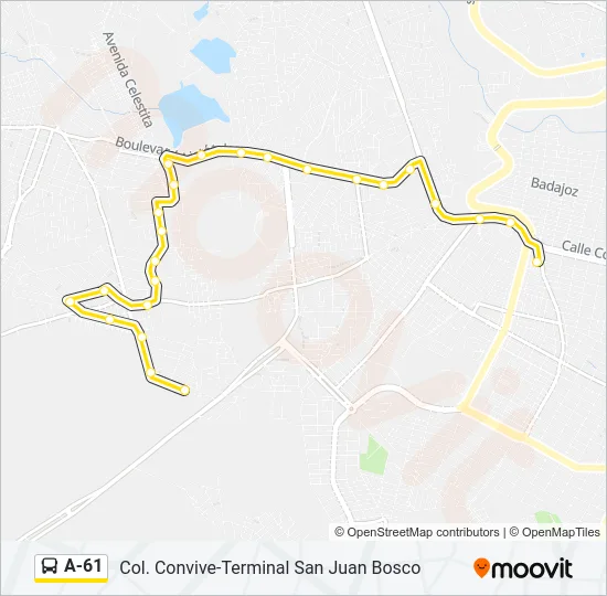 A-61 Bus Line Map