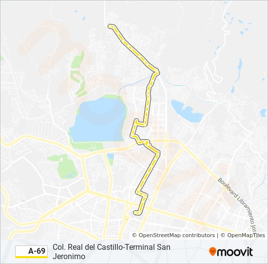 Mapa de A-69 de autobús