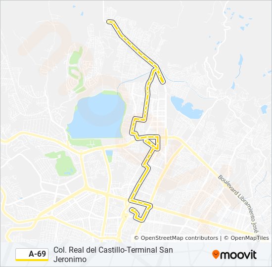 Mapa de A-69 de autobús