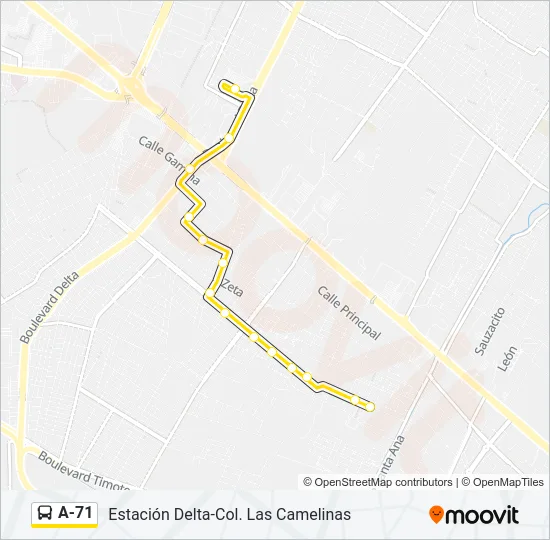 A-71 Bus Line Map