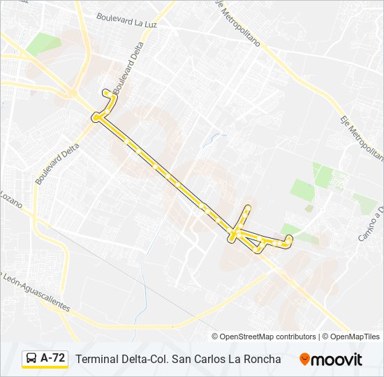 Mapa de A-72 de autobús