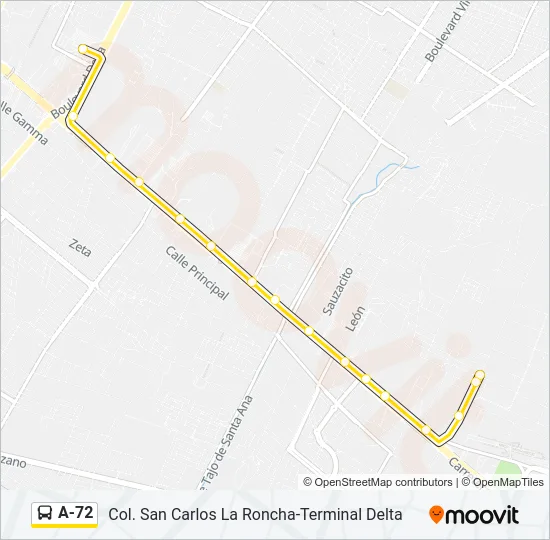 A-72 Bus Line Map