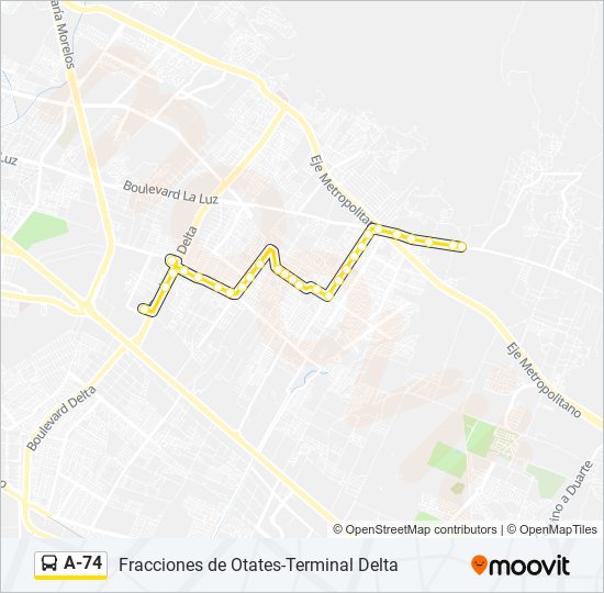 A-74 bus Line Map