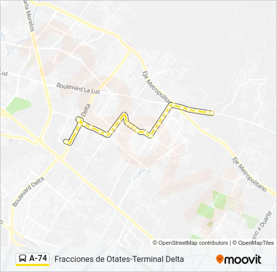 A-74 Bus Line Map