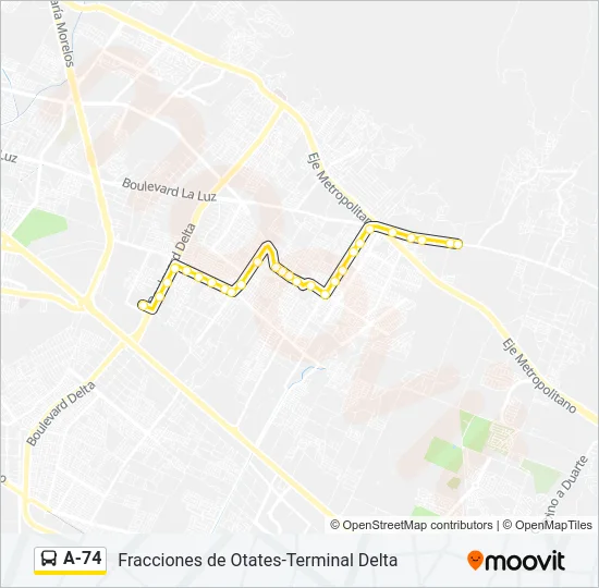 A-74 Bus Line Map