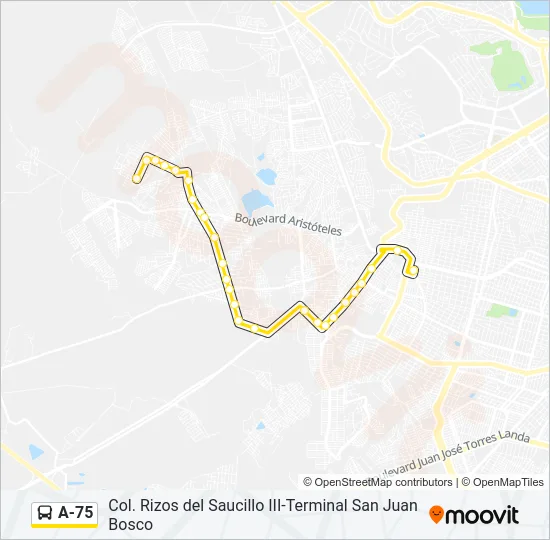 A-75 Bus Line Map