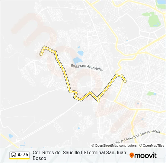 A-75 Bus Line Map