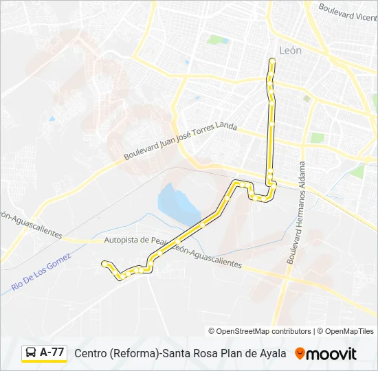 A-77 Bus Line Map